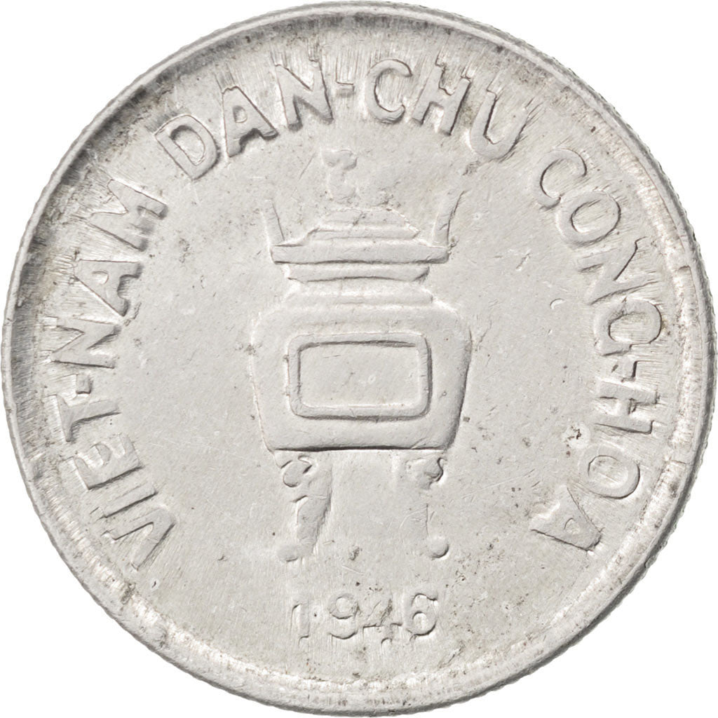 VIET NAM, 5 Hao, 1946, KM #2.1, AU(50-53), Aluminum, 2.45
