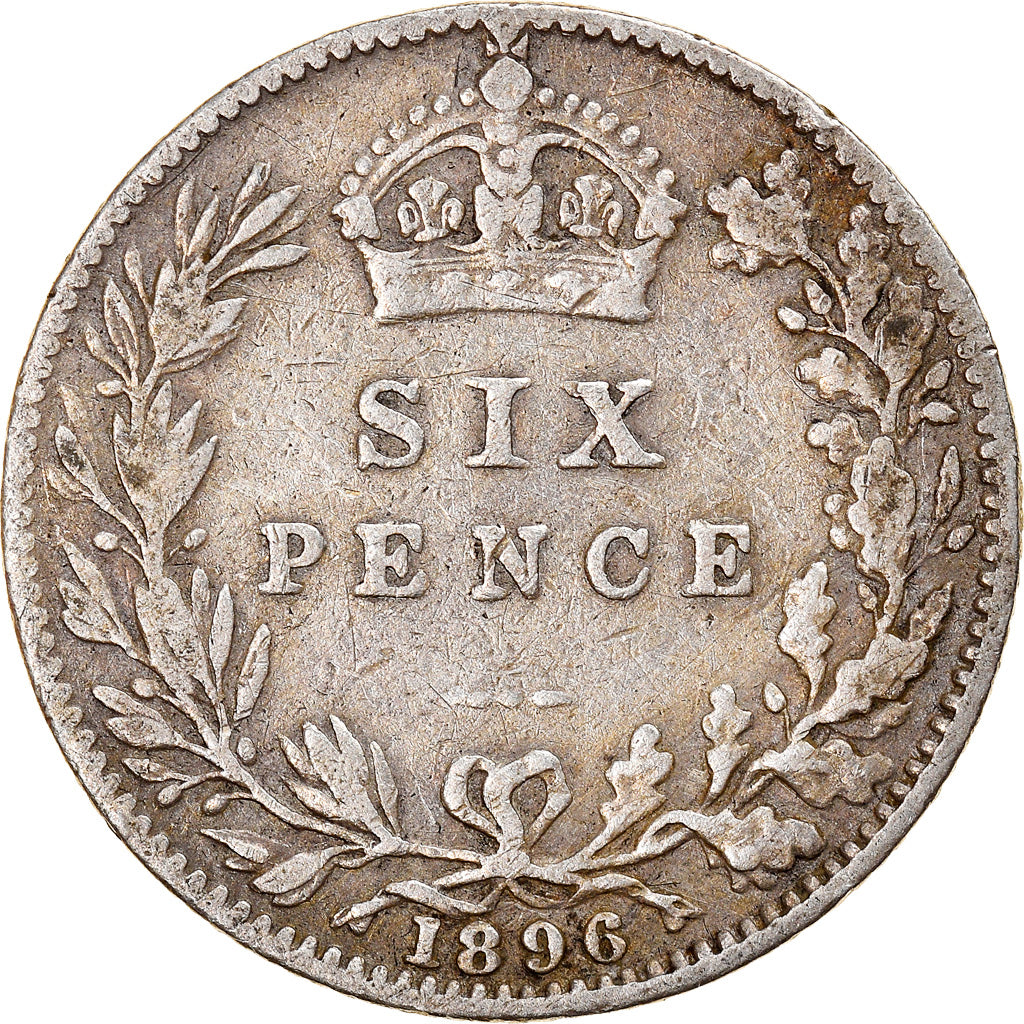 Moneta, Gran Bretagna, Victoria, 6 Pence, 1896, MB+, Argento, KM:779