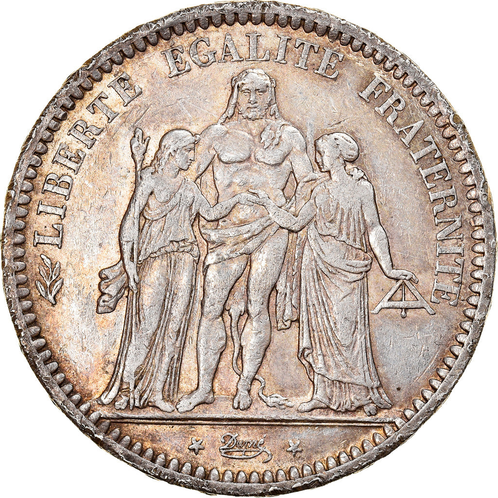 Moneta, Francja, Hercule, 5 Francs, 1872, Paris, AU(50-53), Srebro, KM:820.1