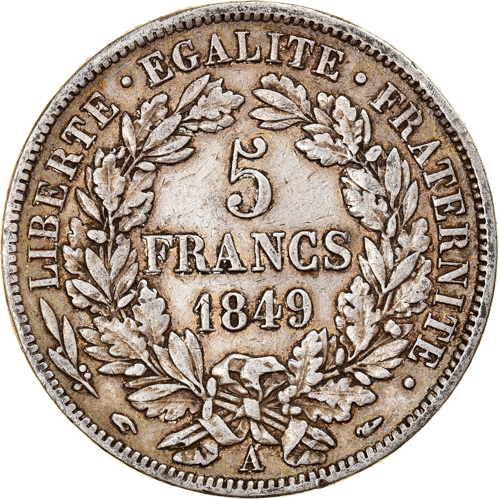 Münze, Frankreich, Cérès, 5 Francs, 1849, Paris, SS, Silber, KM:761.1