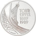 Münze, Frankreich, Tour Eiffel, 5 Francs, 1989, Proof / BE, STGL, Silber