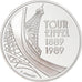 Münze, Frankreich, Tour Eiffel, 5 Francs, 1989, Proof / BE, STGL, Silber