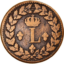 Moneta, Francia, Louis XVIII, Decime, 1815, Strasbourg, MB, Bronzo, KM:701