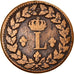 Moneta, Francia, Louis XVIII, Decime, 1815, Strasbourg, MB, Bronzo, KM:701