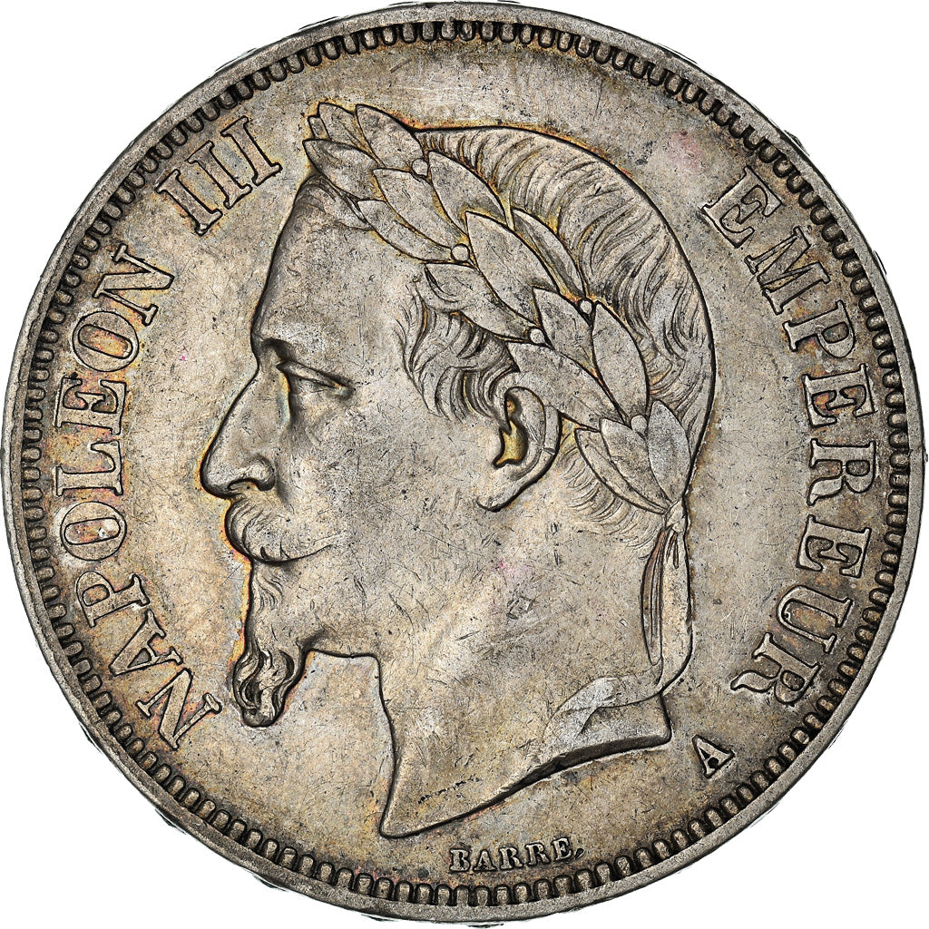 Munten, Frankrijk, Napoleon III, Napoléon III, 5 Francs, 1868, Paris, ZF+