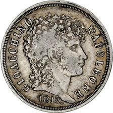 Münze, Italien Staaten, NAPLES, Joachim Murat, 2 Lire, 1813, S+, Silber, KM:258