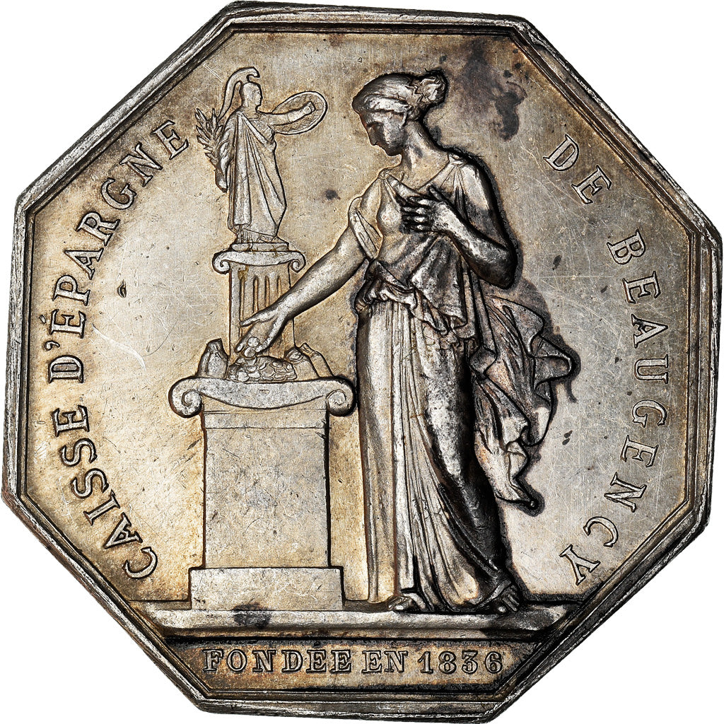 France, Jeton, Savings Bank, Caisse d'Epargne de Beaugency, 1874, Borrel, TTB+