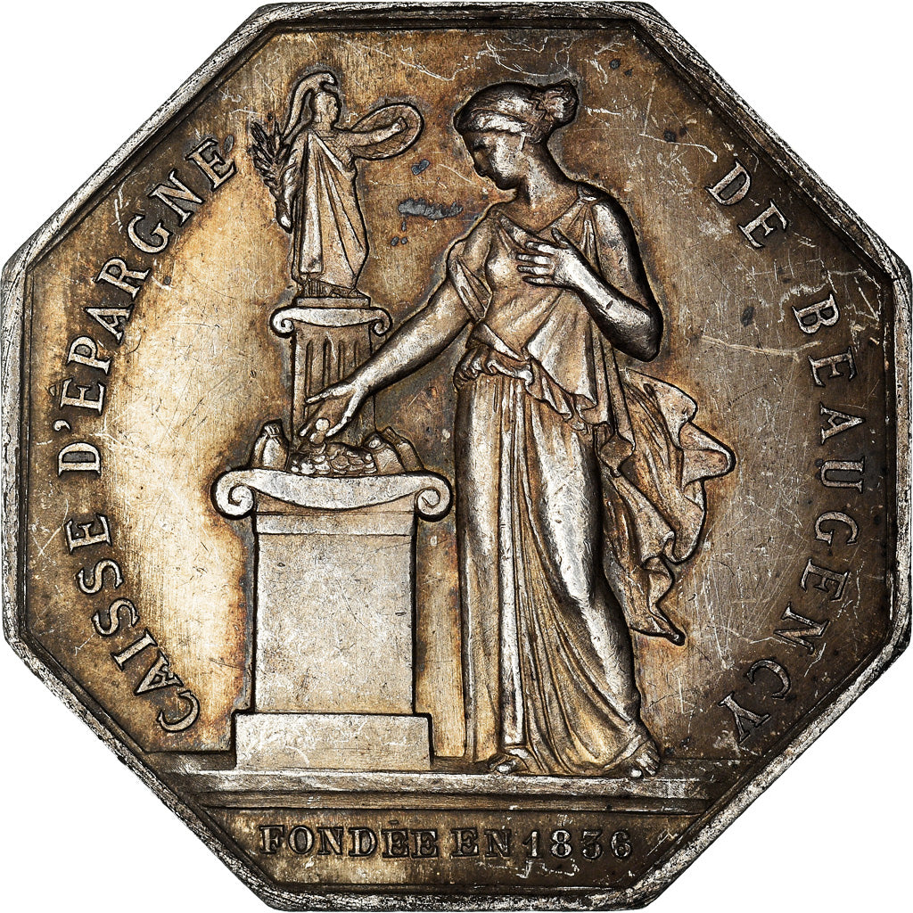 Francia, Token, Savings Bank, Caisse d'Epargne de Beaugency, 1874, Borrel, BB+