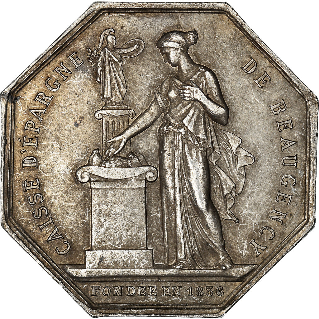 France, Jeton, Savings Bank, Caisse d'Epargne de Beaugency, 1874, Borrel, TTB+