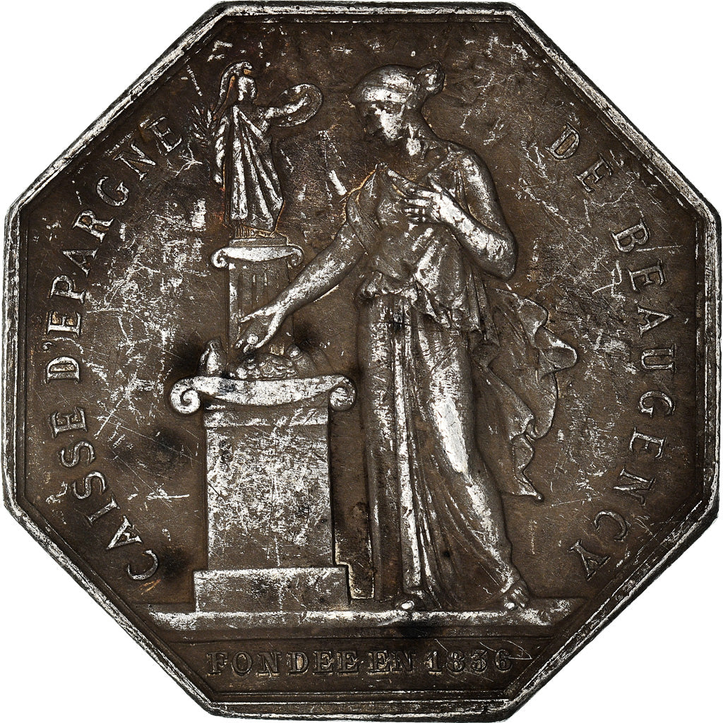 Francia, Token, Savings Bank, Caisse d'Epargne de Beaugency, 1874, Borrel, BB+