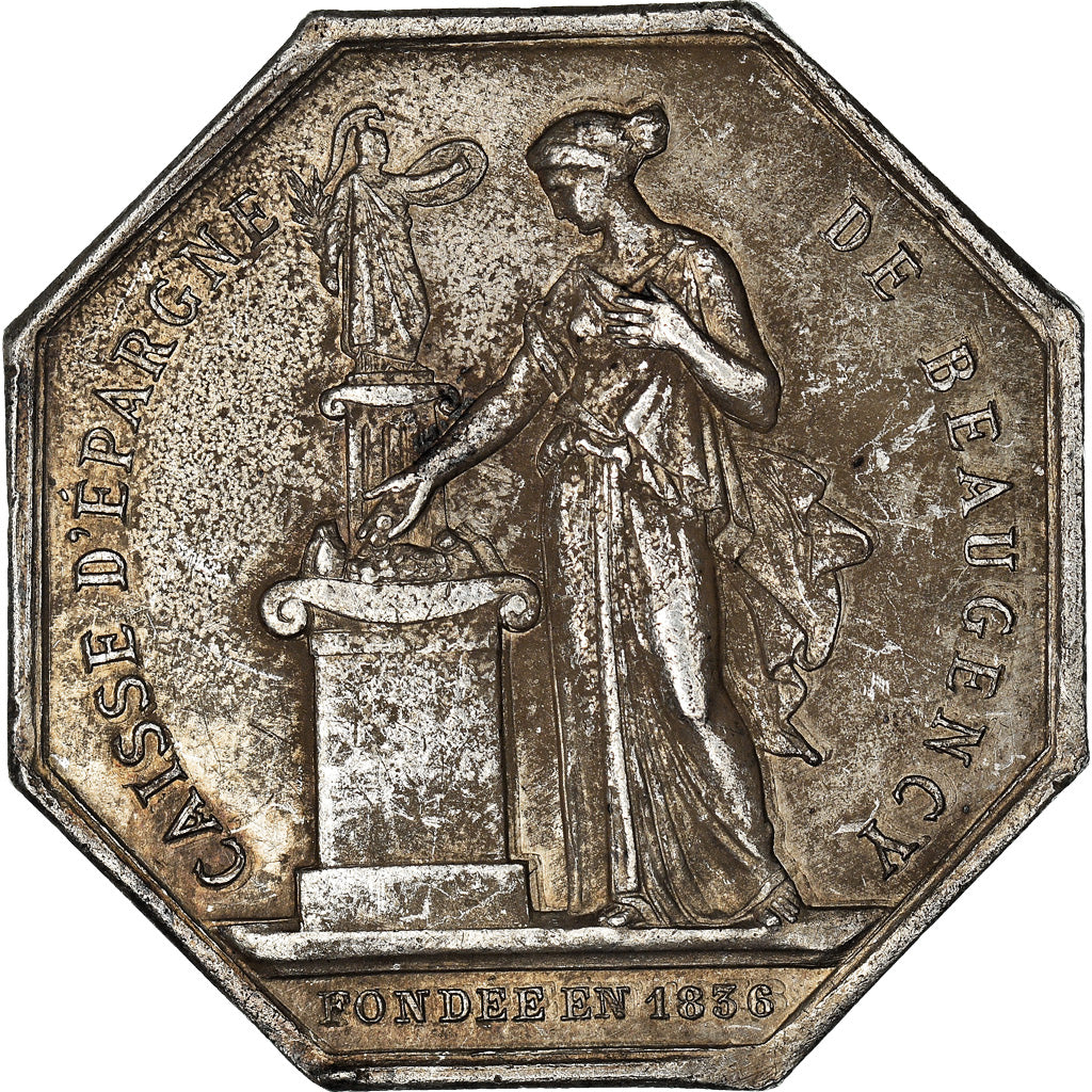 France, Jeton, Savings Bank, Caisse d'Epargne de Beaugency, 1874, Borrel, TTB+
