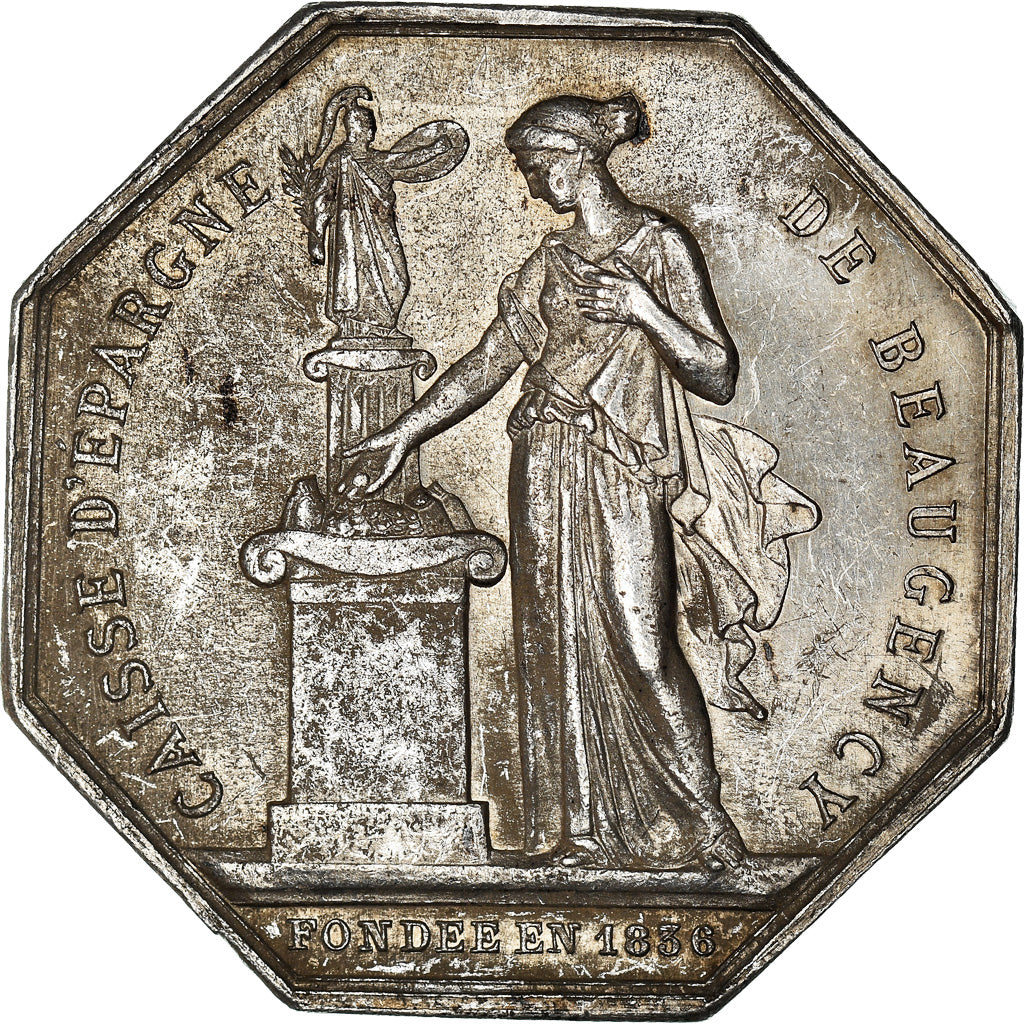 Francia, Token, Savings Bank, Caisse d'Epargne de Beaugency, 1874, Borrel, BB+