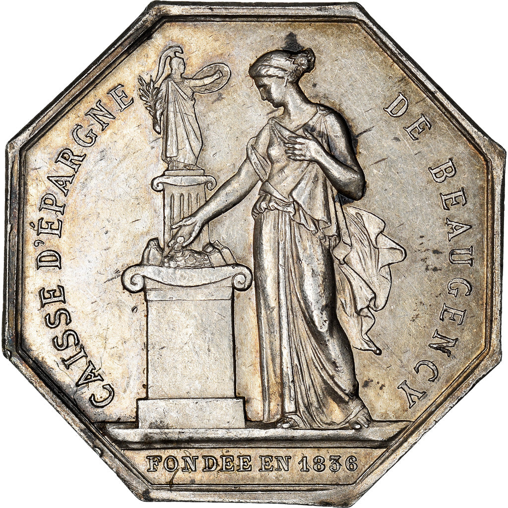 France, Jeton, Savings Bank, Caisse d'Epargne de Beaugency, 1874, Borrel, TTB+