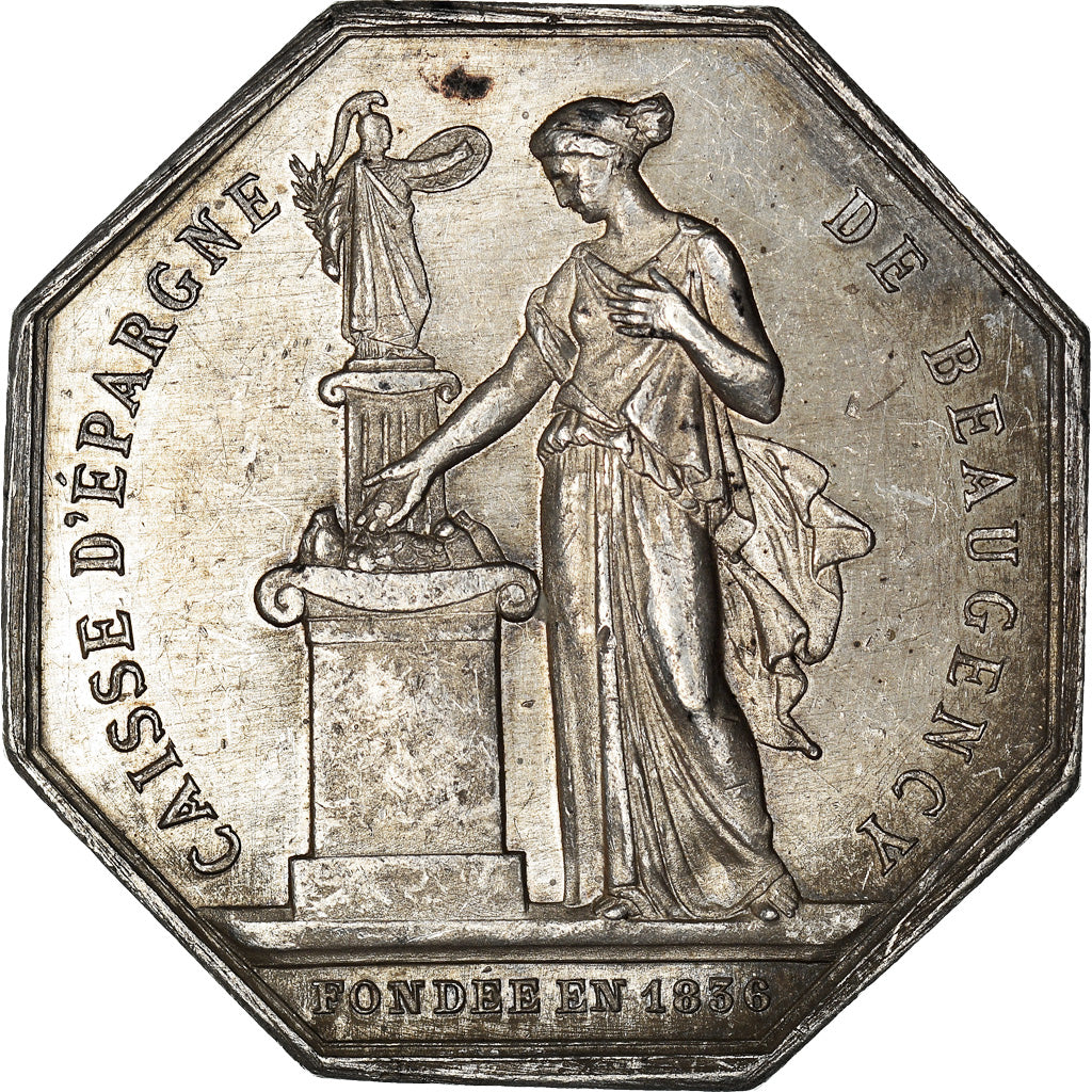 France, Jeton, Savings Bank, Caisse d'Epargne de Beaugency, 1874, Borrel, SUP