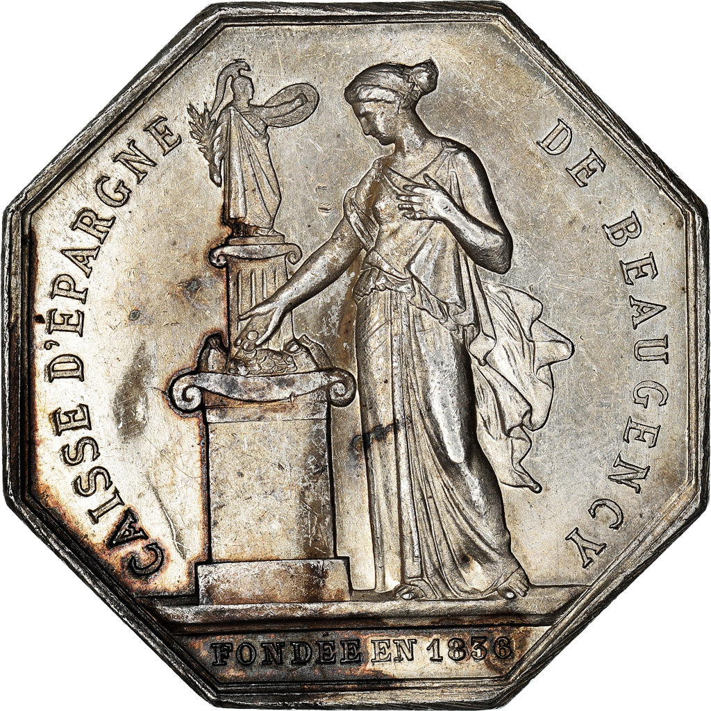 France, Jeton, Savings Bank, Caisse d'Epargne de Beaugency, 1874, Borrel, SUP