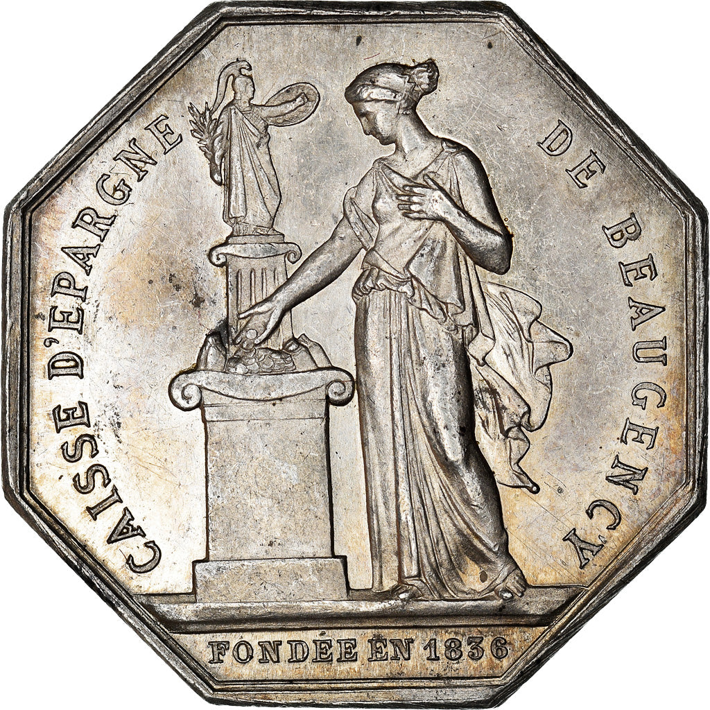 France, Jeton, Savings Bank, Caisse d'Epargne de Beaugency, 1874, Borrel, SUP