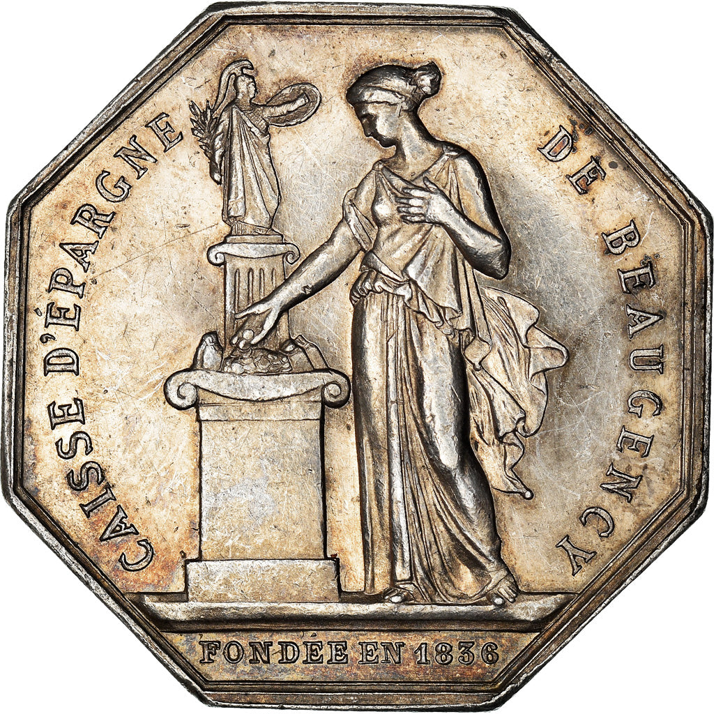France, Jeton, Savings Bank, Caisse d'Epargne de Beaugency, 1874, Borrel, SUP