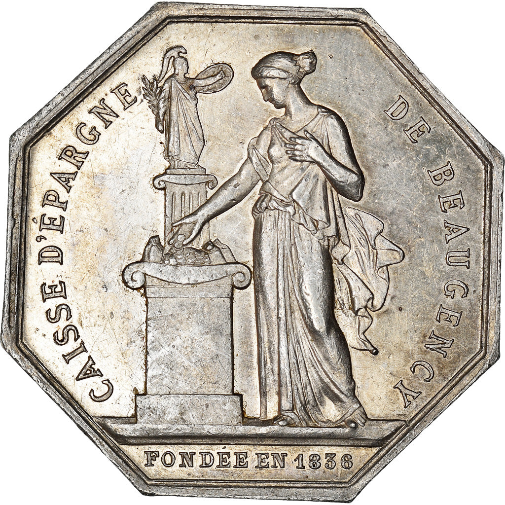 France, Jeton, Savings Bank, Caisse d'Epargne de Beaugency, 1874, Borrel, SUP
