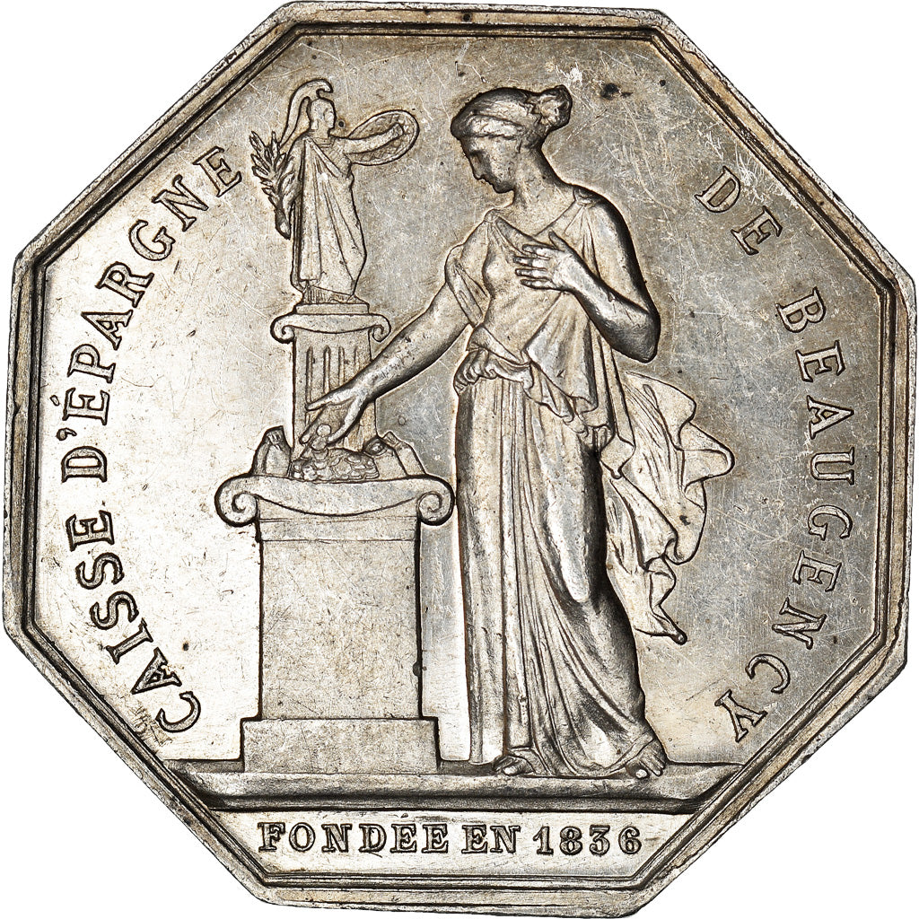 France, Token, Savings Bank, Caisse d'Epargne de Beaugency, 1874, Borrel
