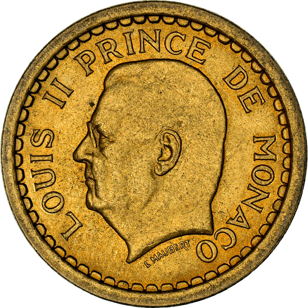 Coin, Monaco, 2 Francs, 1943, Paris, MS(60-62), Cupro-Aluminium, Gadoury:134