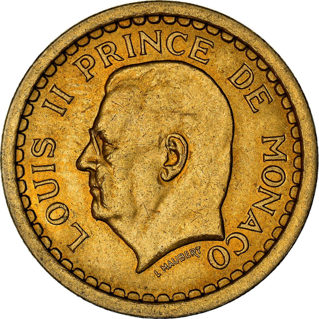 Coin, Monaco, 2 Francs, 1943, Paris, MS(60-62), Cupro-Aluminium, Gadoury:134