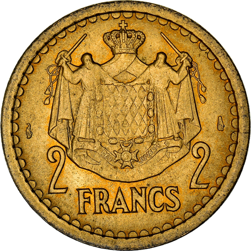 Moneta, Monaco, 2 Francs, 1943, Paris, SPL, Rame-alluminio, Gadoury:134