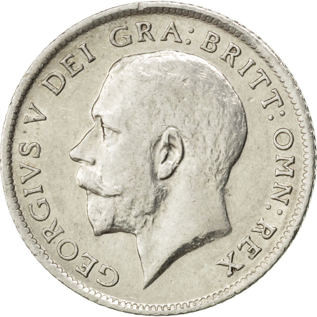 Great Britain, 6 Pence, 1916, KM #815, AU(50-53), Silver, 19.5, 2.80