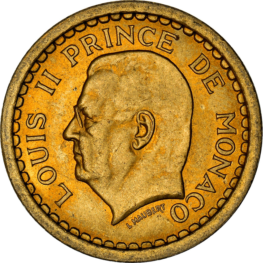 Coin, Monaco, 2 Francs, 1943, Paris, MS(63), Cupro-Aluminium, Gadoury:134