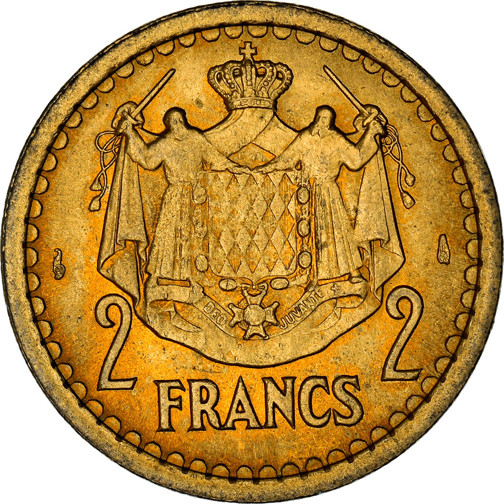 Moneta, Monaco, 2 Francs, 1943, Paris, SPL, Rame-alluminio, Gadoury:134
