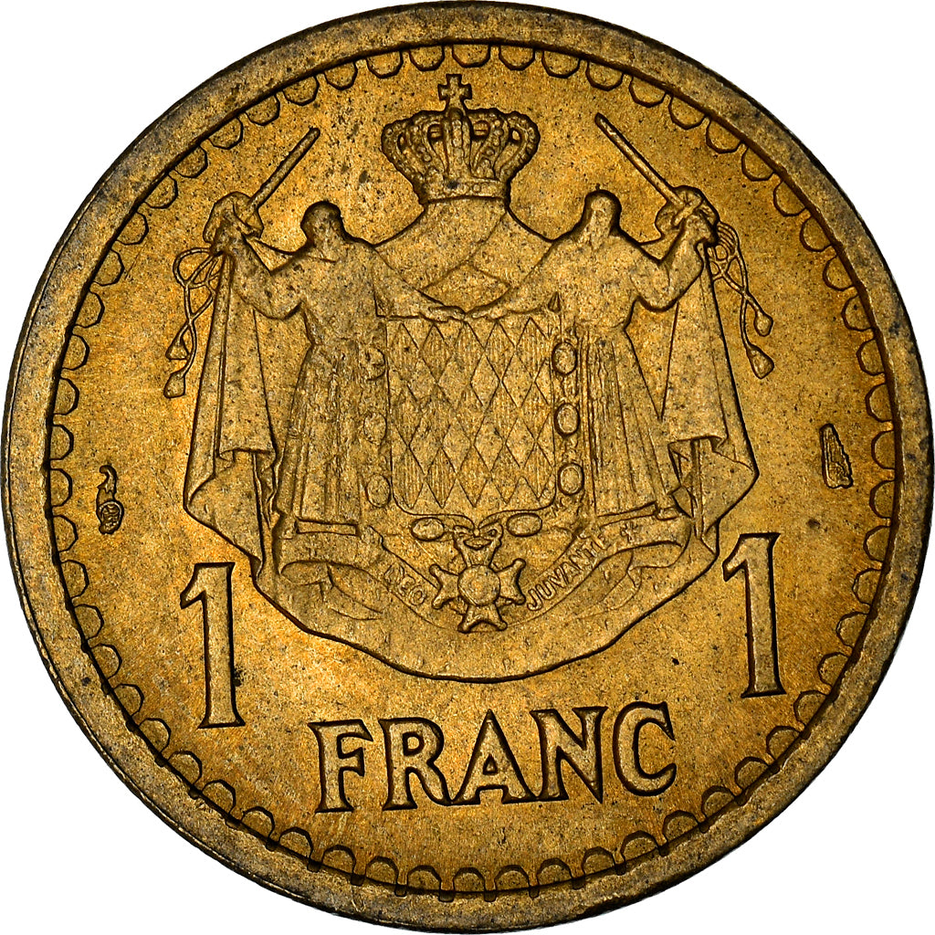 Coin, Monaco, Franc, 1943, Poissy, MS(60-62), Cupro-Aluminium, Gadoury:MC 132