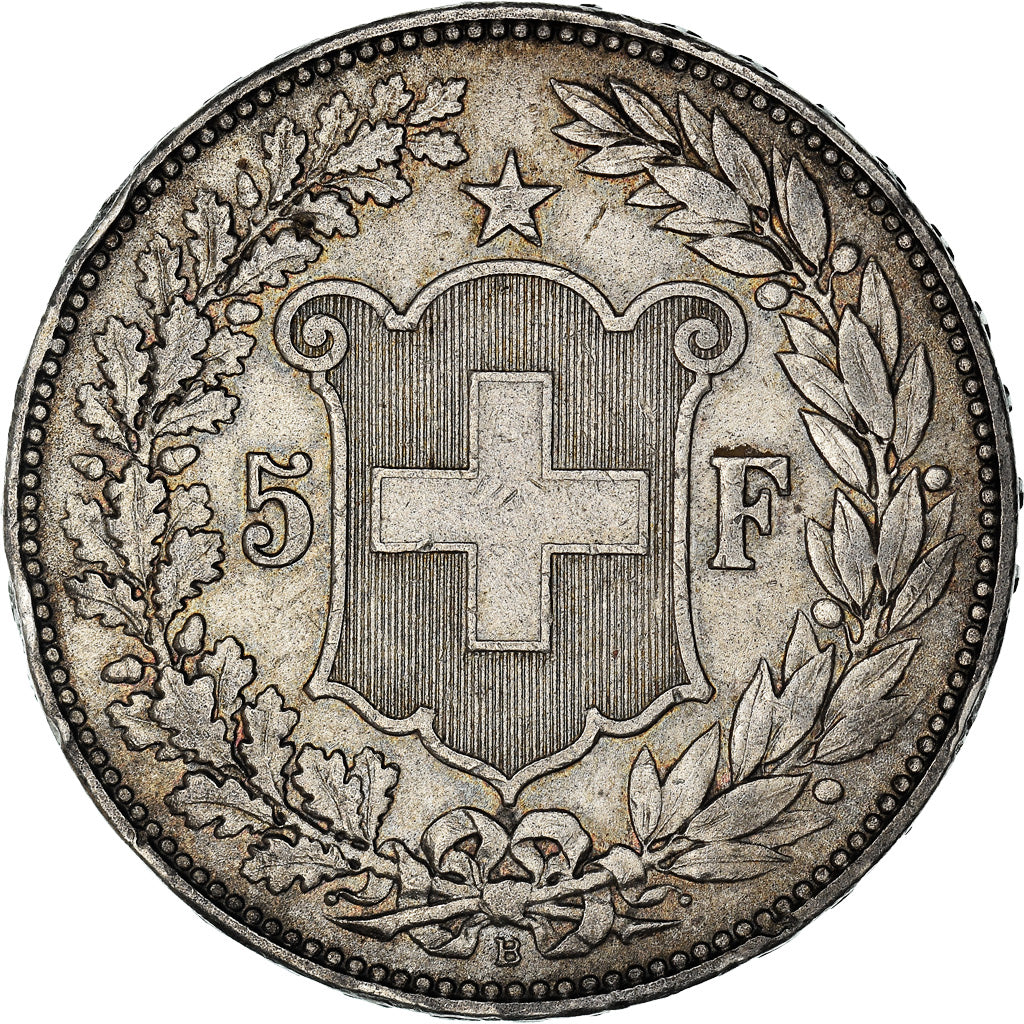 Moneta, Svizzera, 5 Francs, 1907, Bern, BB, Argento, KM:34