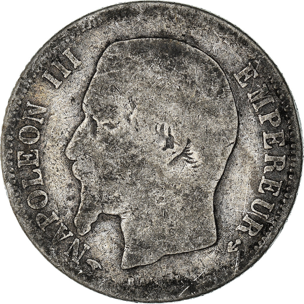Moeda, França, Napoleon III, Napoléon III, Franc, 1858, Paris, VF(20-25)