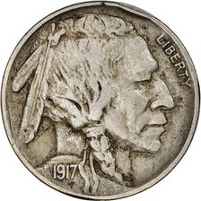 Monnaie, États-Unis, Buffalo Nickel, 5 Cents, 1917, U.S. Mint, Philadelphie