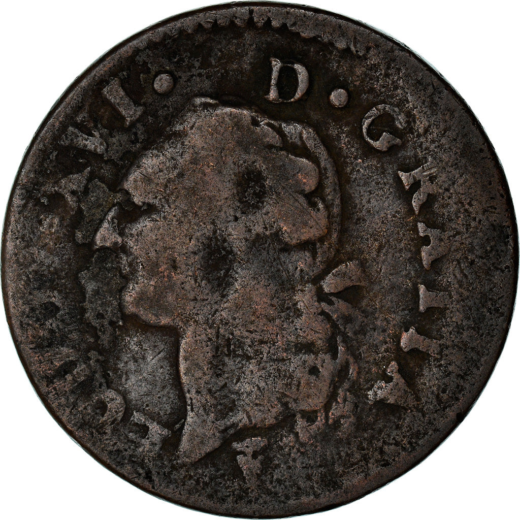 Munten, Frankrijk, Louis XVI, Sol à l'Ecu, 1789, Bordeaux, ZG+, Koper