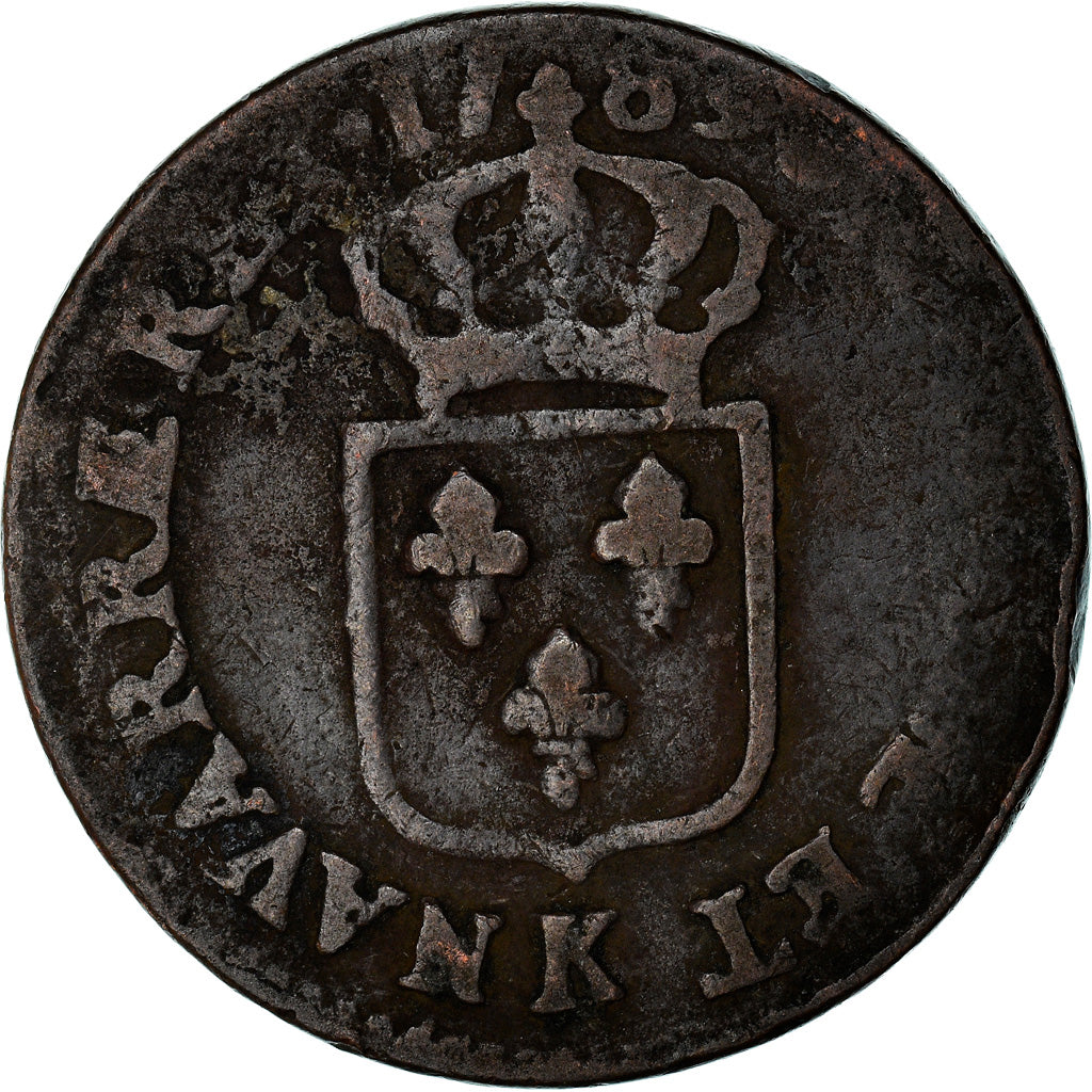 Munten, Frankrijk, Louis XVI, Sol à l'Ecu, 1789, Bordeaux, ZG+, Koper