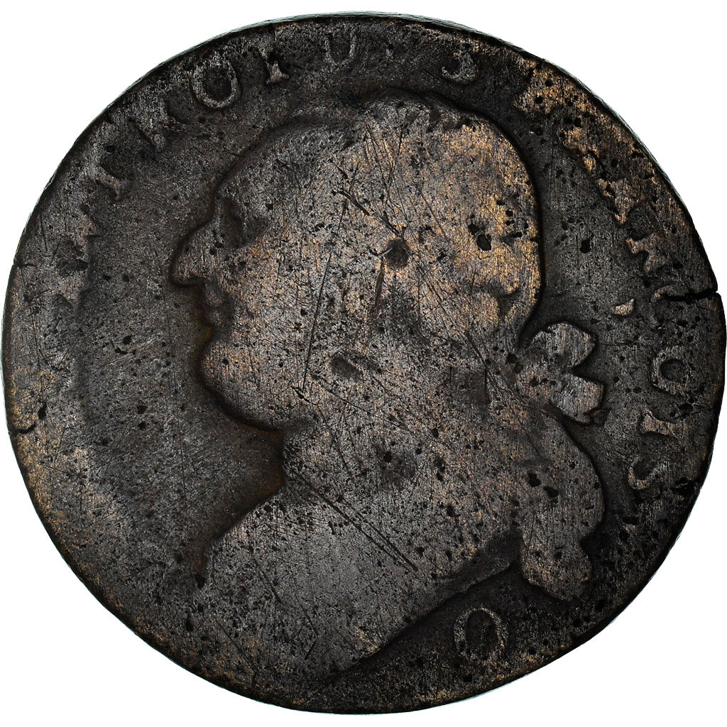Coin, France, 12 deniers françois, 12 Deniers, 1792, Perpignan, F(12-15)