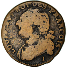 Monnaie, France, 12 deniers françois, 12 Deniers, 1792, Limoges, B+, Bronze