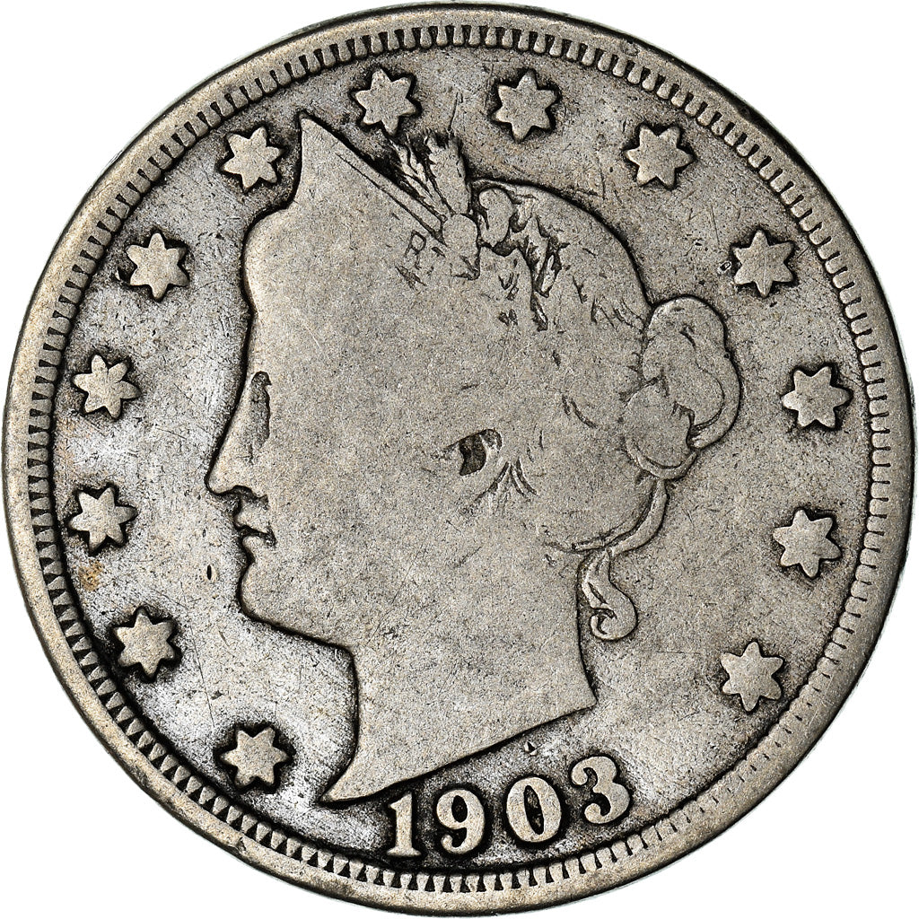 Moeda, Estados Unidos da América, Liberty Nickel, 5 Cents, 1903, U.S. Mint