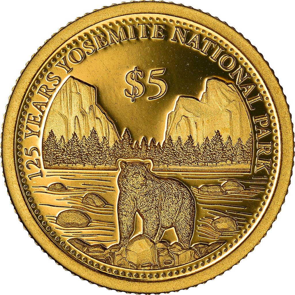 Monnaie, Îles Cook, Elizabeth II, 125 years Yosemite national park, 5 Dollars