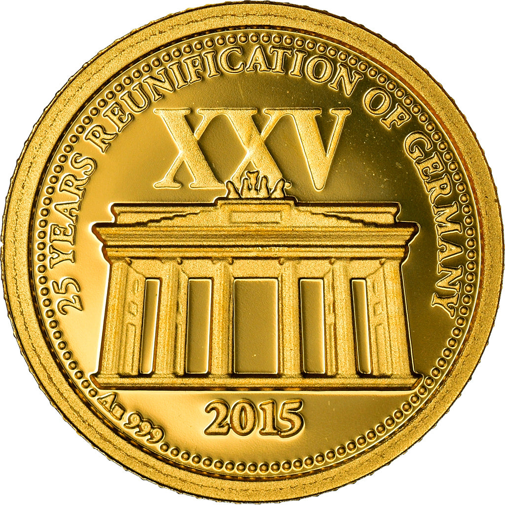 Coin, Samoa, 25 years reunification of Germany, 5 Dollars, 2015, MS(65-70), Gold