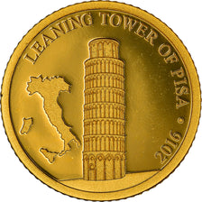 Moneta, Samoa, tower of Pisa, Dollar, 2016, FDC, Oro