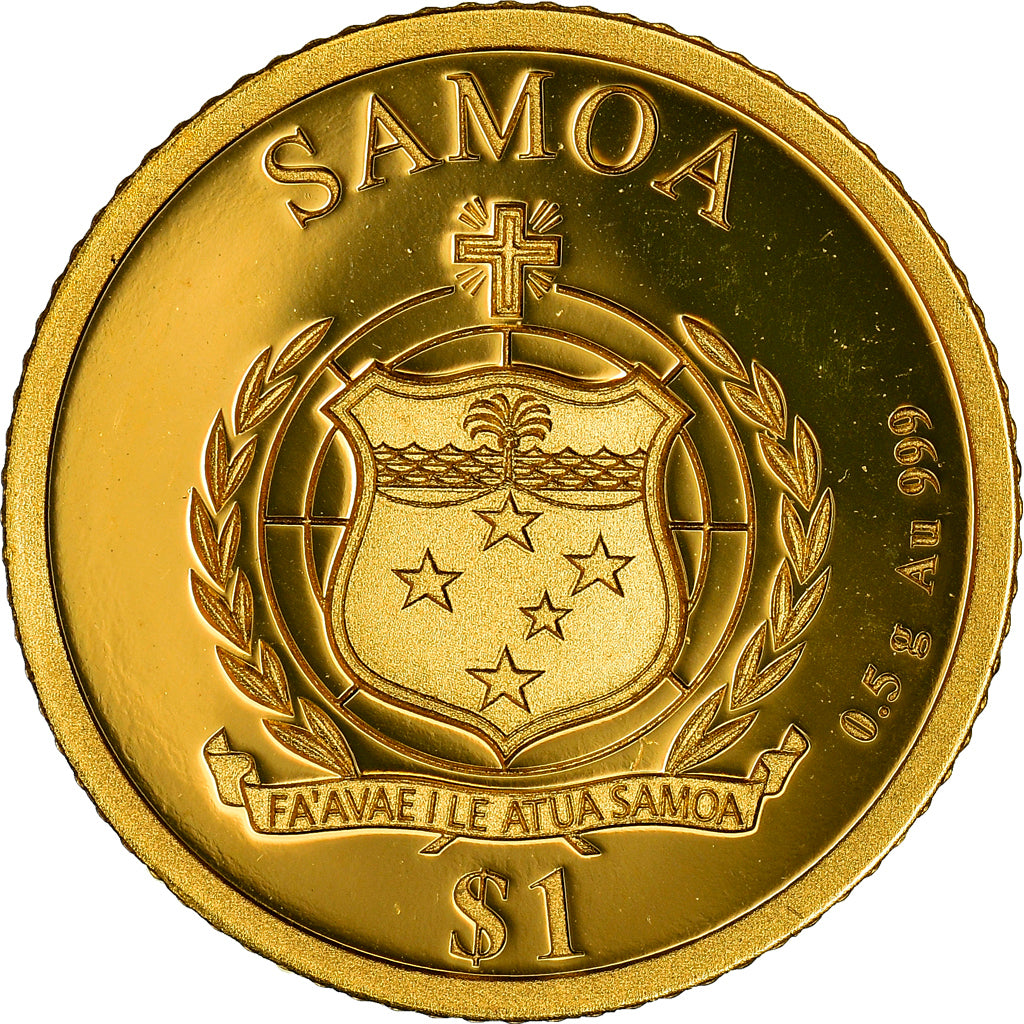 Moneta, Samoa, tower of Pisa, Dollar, 2016, FDC, Oro