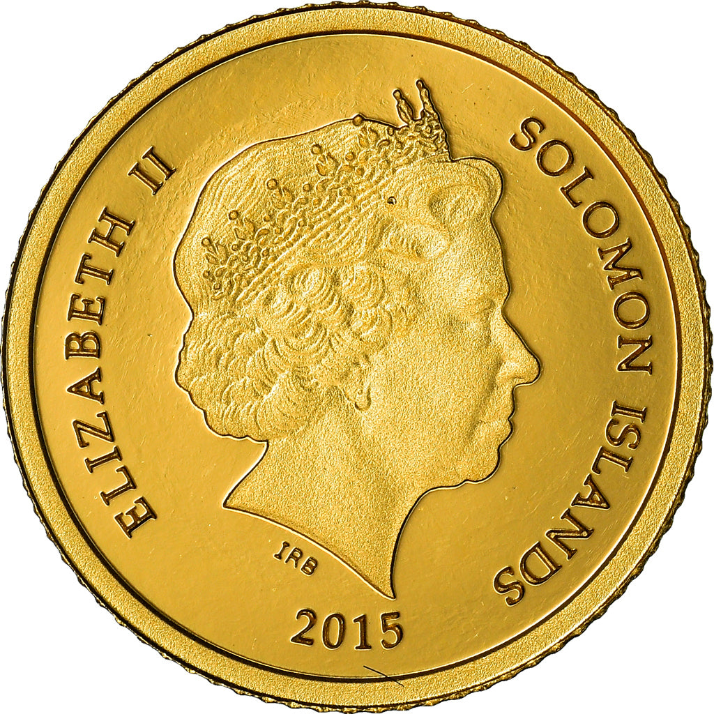 Münze, Salomonen, Elizabeth II, Aztec calendar, 10 Dollars, 2015, STGL, Gold