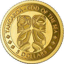 Moneta, Isole Cook, Tangaroa, 5 Dollars, 2011, FDC, Oro