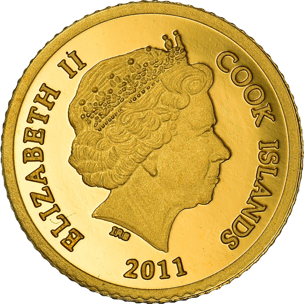 Moneta, Isole Cook, Tangaroa, 5 Dollars, 2011, FDC, Oro