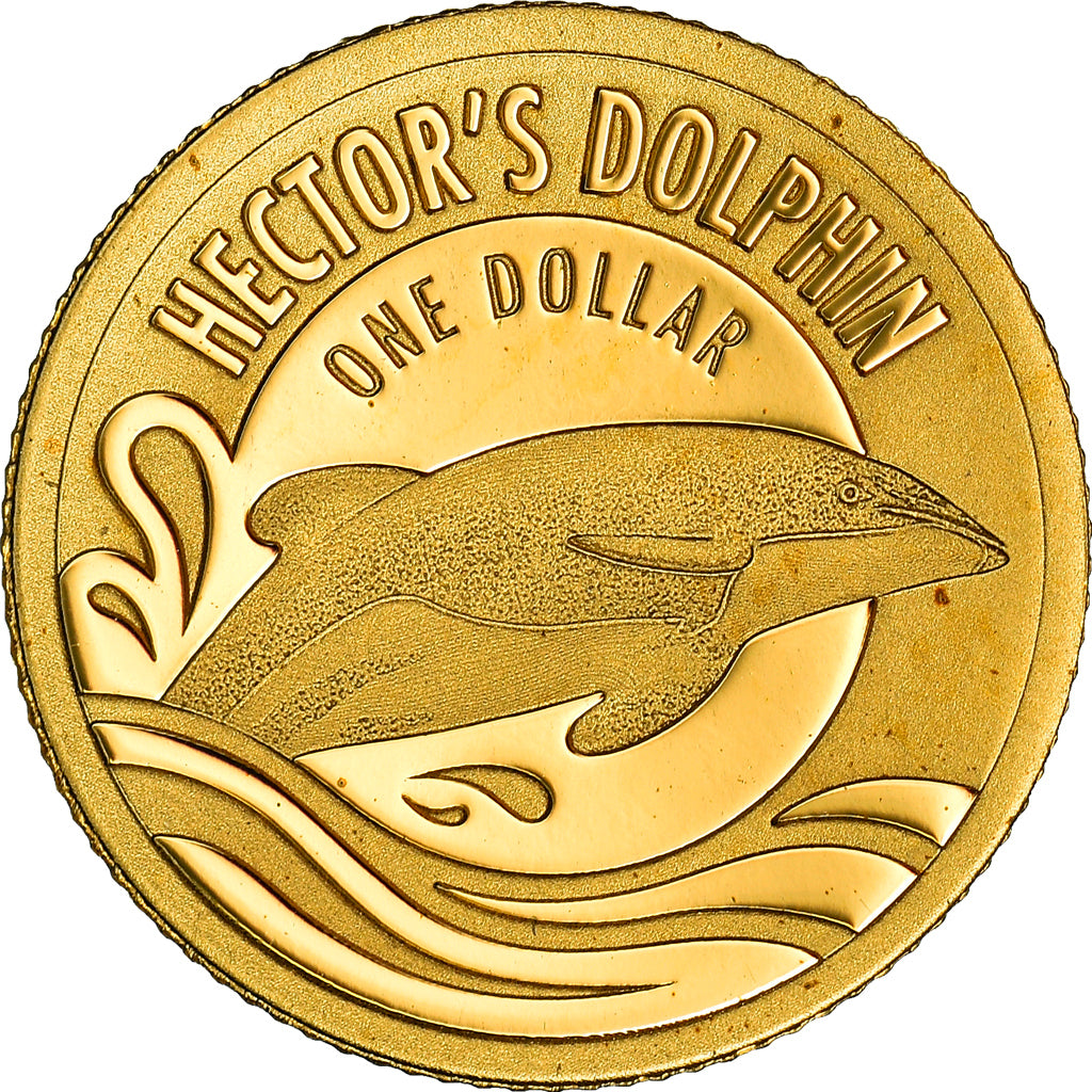 Moeda, Nova Zelândia, Elizabeth II, Hector's dolphin, Dollar, 2016, MS(65-70)