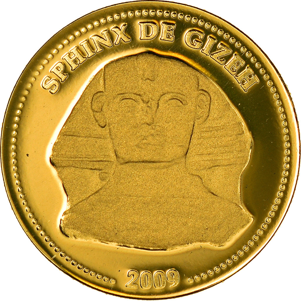 Congo Democratic Republic, Sphink de Gizeh, 10 Francs, 2009, MS(65-70), Gold