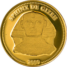 Congo Democratic Republic, Sphink de Gizeh, 10 Francs, 2009, MS(65-70), Gold