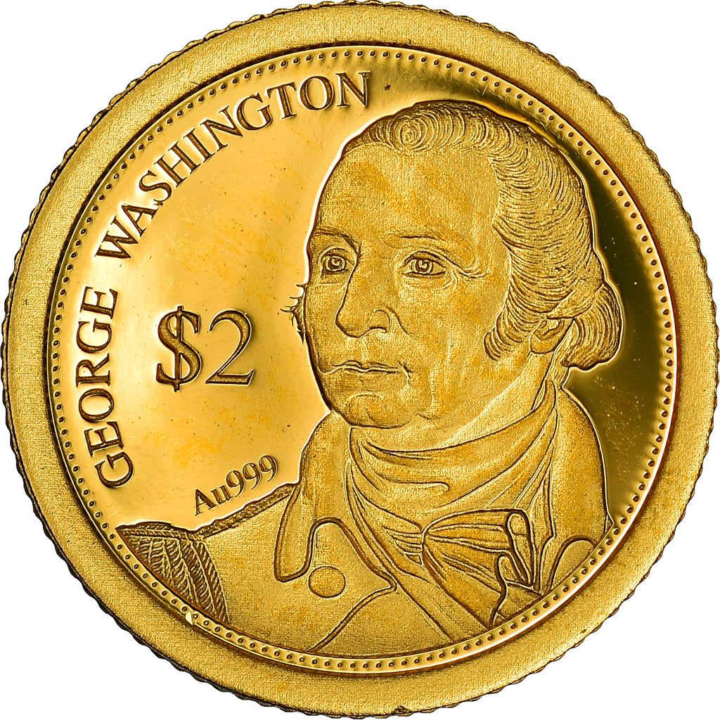Monnaie, Fiji, Elizabeth II, George Washington, 2 Dollars, 2014, FDC, Or