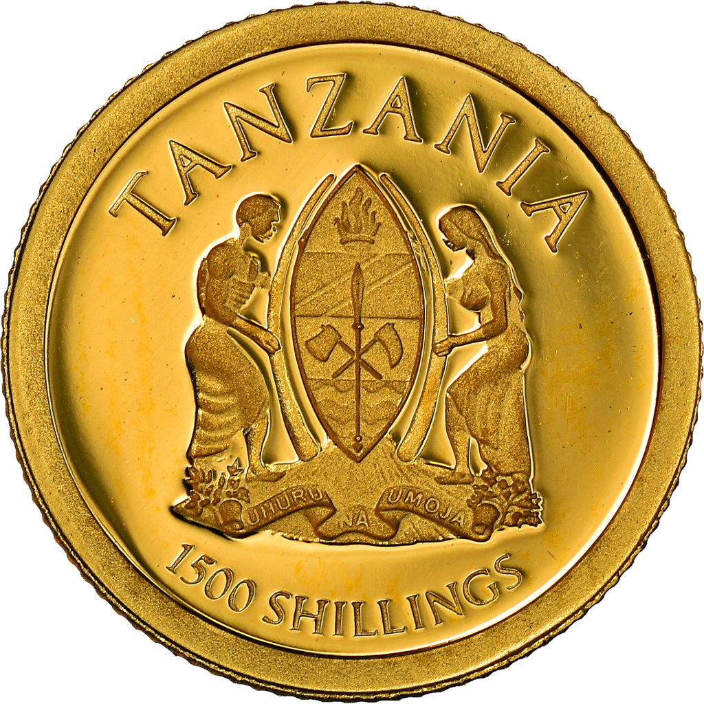 Moneta, Tanzania, 1500 shillings, 2014, FDC, Oro, KM:62